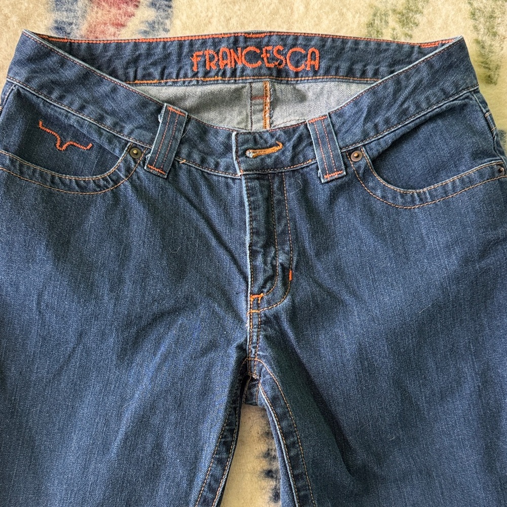 Kimes Ranch Blue Jeans with Orange Stitching